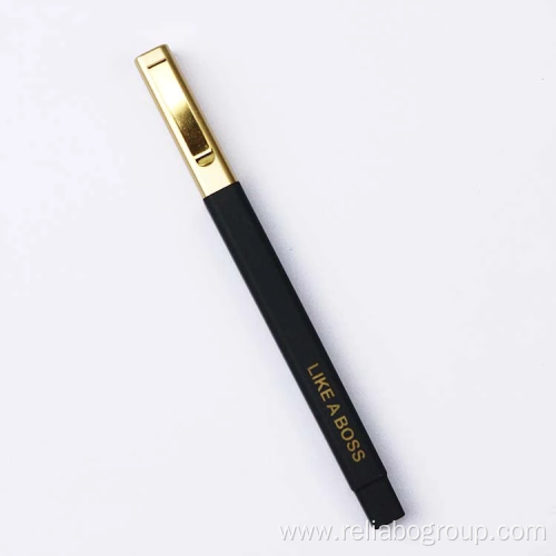 Luxury gold clip rubber square hotel ball pen